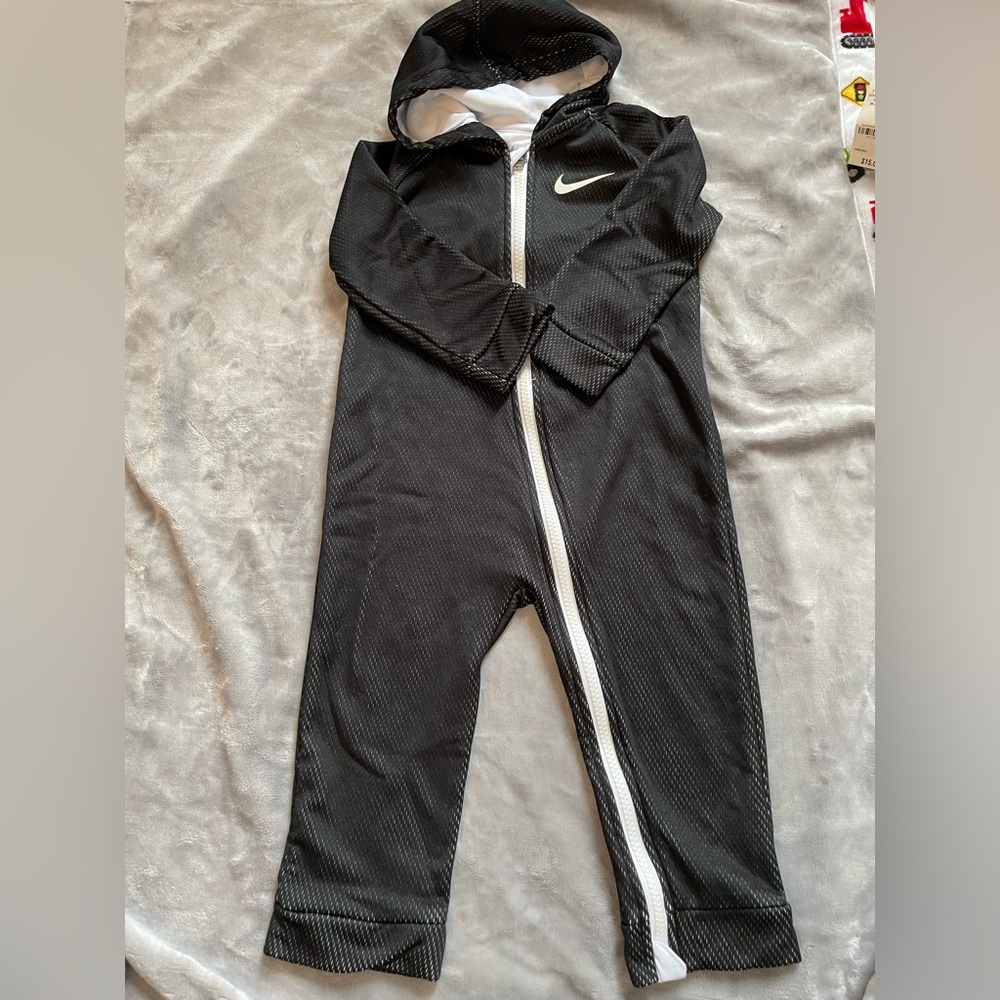Nike Black 1 piece jacket with White Detailing